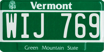 VT license plate WIJ769
