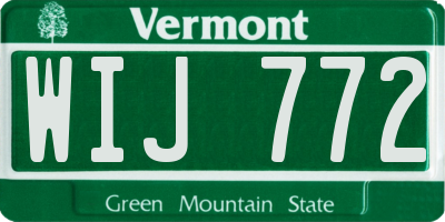 VT license plate WIJ772