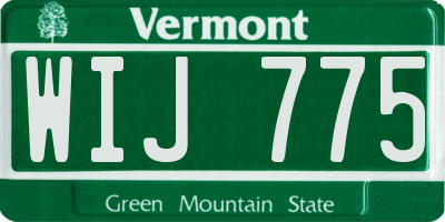 VT license plate WIJ775