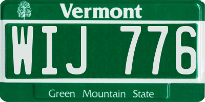 VT license plate WIJ776
