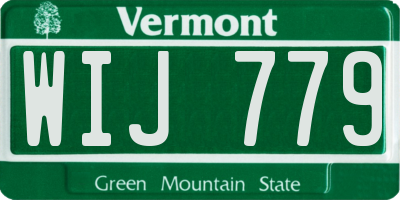 VT license plate WIJ779
