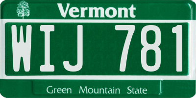 VT license plate WIJ781