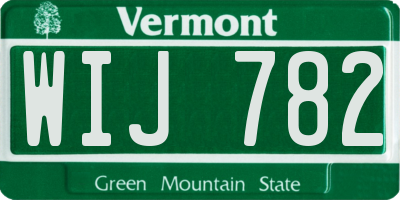 VT license plate WIJ782