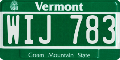 VT license plate WIJ783