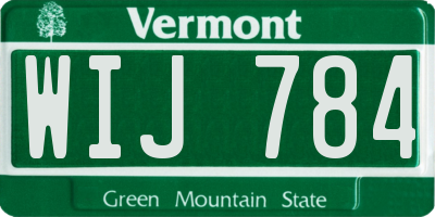 VT license plate WIJ784