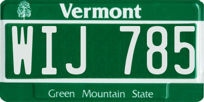 VT license plate WIJ785