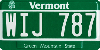 VT license plate WIJ787