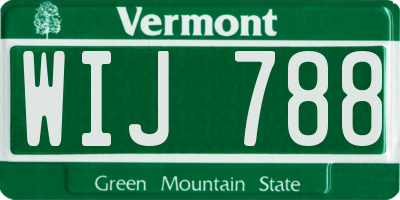 VT license plate WIJ788