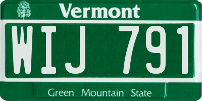 VT license plate WIJ791