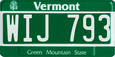 VT license plate WIJ793