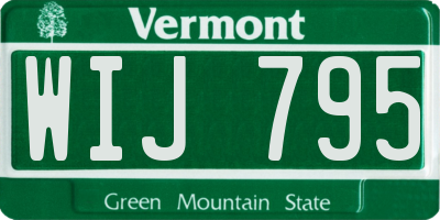 VT license plate WIJ795