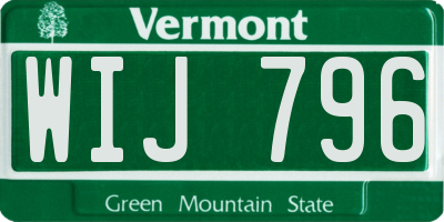 VT license plate WIJ796