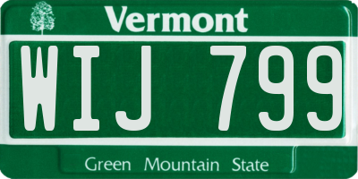 VT license plate WIJ799