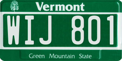 VT license plate WIJ801