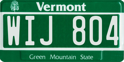 VT license plate WIJ804