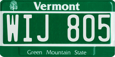 VT license plate WIJ805