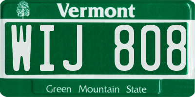 VT license plate WIJ808