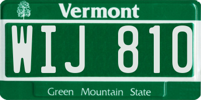 VT license plate WIJ810