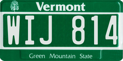 VT license plate WIJ814