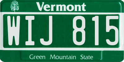 VT license plate WIJ815