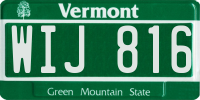 VT license plate WIJ816