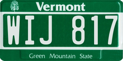 VT license plate WIJ817