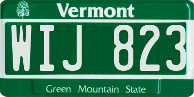 VT license plate WIJ823