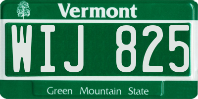 VT license plate WIJ825