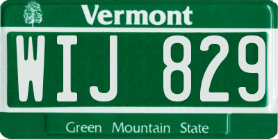 VT license plate WIJ829