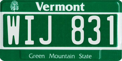 VT license plate WIJ831
