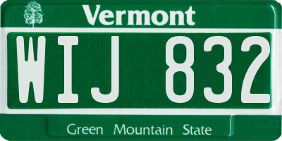 VT license plate WIJ832
