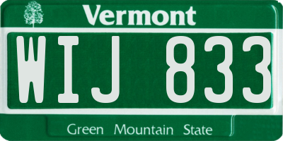 VT license plate WIJ833