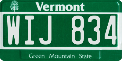 VT license plate WIJ834