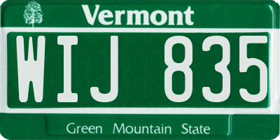 VT license plate WIJ835