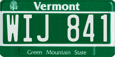 VT license plate WIJ841