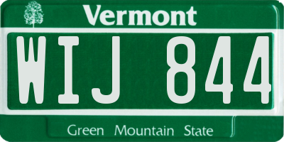 VT license plate WIJ844