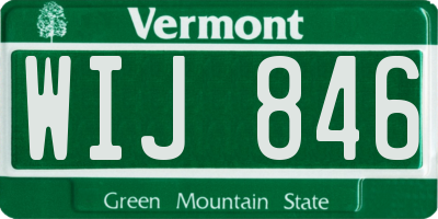 VT license plate WIJ846