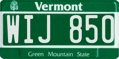 VT license plate WIJ850