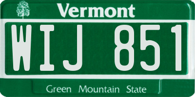 VT license plate WIJ851