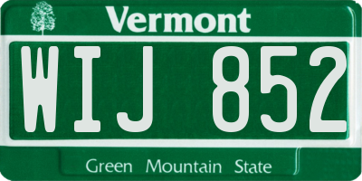 VT license plate WIJ852