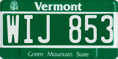 VT license plate WIJ853