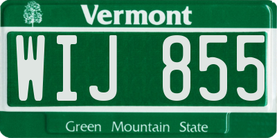 VT license plate WIJ855