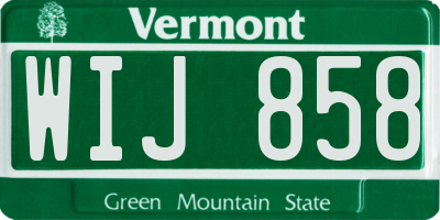 VT license plate WIJ858