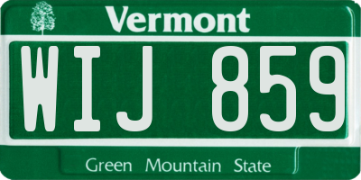 VT license plate WIJ859