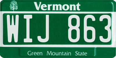 VT license plate WIJ863
