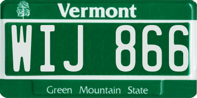 VT license plate WIJ866