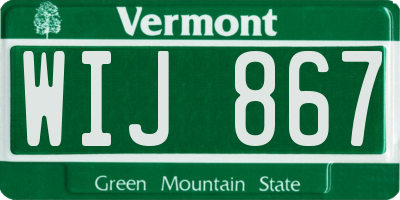 VT license plate WIJ867