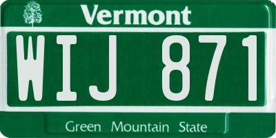 VT license plate WIJ871