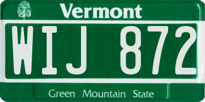 VT license plate WIJ872