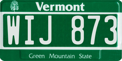 VT license plate WIJ873